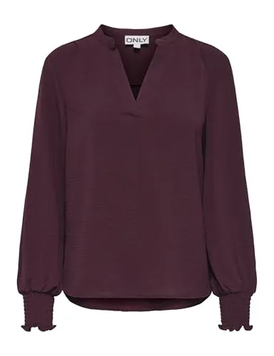 ONLY Female Bluse ONLMETTE - Nachhaltige Langarmbluse - Tanktops & Träger-Tops für Damen, aus 56% recyceltem Polyester, ideal für umweltbewusste Fashionistas.