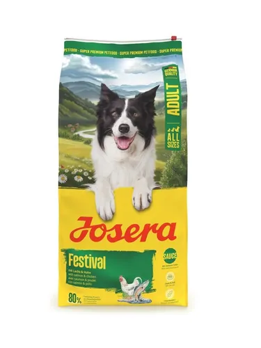 Josera Festival Trockenfutter - 12,5kg für aktive Hunde mit Lachs, unterstützt Haut und Fell, ohne Weizen und Gentechnik