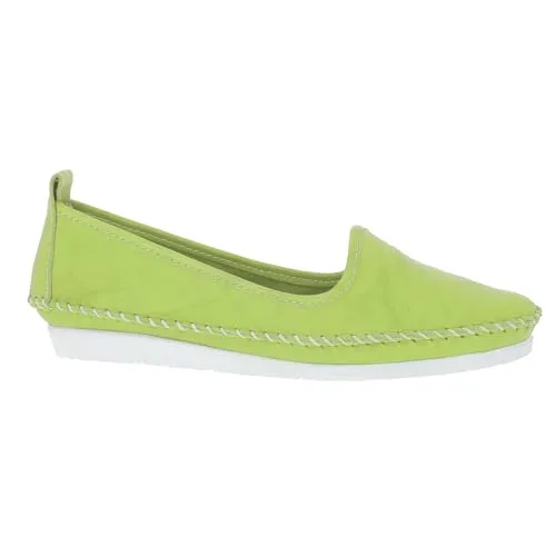 Andrea Conti Damen Slipper Mokassin aus weichem Leder im Boho Style 0027449, Größe: 38 EU, Farbe: Grün - Elegante Damen Slipper von Andrea Conti im Mokassin-Style! Aus weichem Leder mit flexibler Laufsohle für ein angenehmes Tragegefühl. Ideal für warme Tage, einfach reinschlüpfen und wohlfühlen. Verfügbar in frischen Pastellfarben.