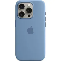 Apple iPhone 15 Pro Silikon Hülle - MagSafe - Blau - Handyhülle aus hochwertigem Silikon mit stoßabsorbierender Wirkung. Unterstützt MagSafe-Technologie für einfaches kabelloses Laden und Zubehör. Schlankes Design für optimalen Schutz und elegantes Aussehen.