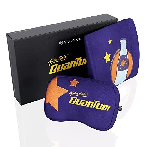 noblechairs Memory Foam Kissen-Set Fallout Nuka Cola Quantum Edition, Kissen für Gaming Stühle, Ergonomisch Kissenstuhl, Stuhl Kissen mit Lendenwirbelstütze