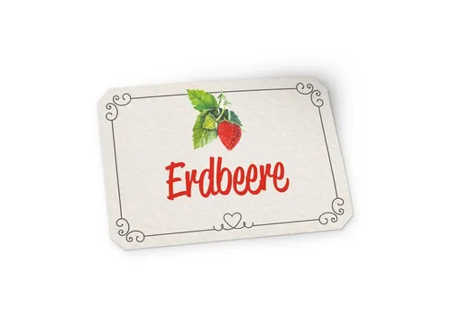 itenga Aufkleber itenga 50 x Marmeladen Etikett Erdbeere 4,5x3cm Landhausstil