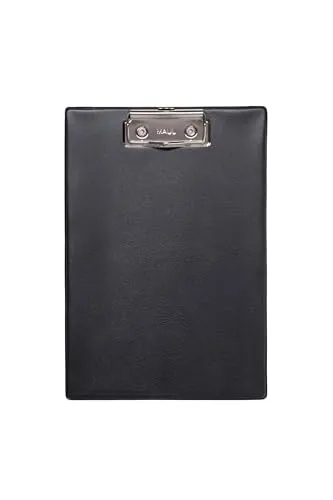 MAUL Klemmbrett A5 | Klemmbrett aus Karton mit Folie | Schreibbrett mit Papierklemme | Clipboard mit moderner Klemmer zur Aufbewahrung von Papier | für Büro, Küche und Werkstatt | Schwarz