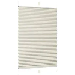 Sekey Plissee Sonnenschutzrollo ohne Bohren Verspannt Blickdicht Lichtschutz, blickdicht, Klemmfix, Verspannt Jalousie Rollos für Fenster / Tür beige 50 cm x 130 cm