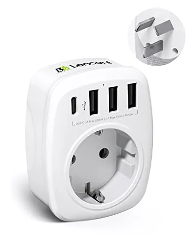 LENCENT Reiseadapter Netzadapter Australien Deutschland Stecker, EU auf AUS/CN, Typ-I, Reisestecker für Australien China Neuseeland Argentinien Wand Steckdosen, Mit 3 USB/1 Typ C/AC Steckdosenadapter