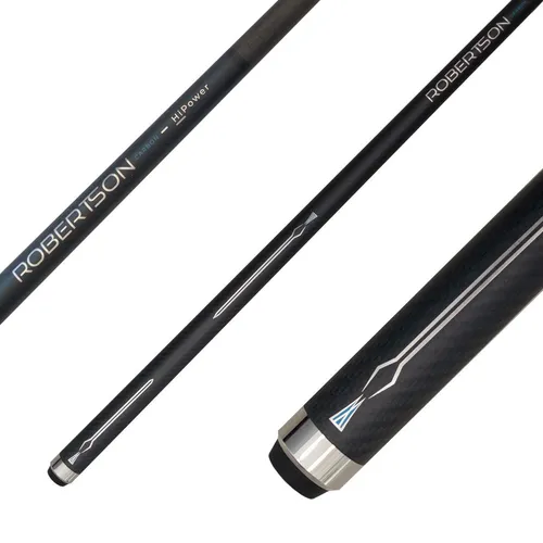 Robertson Carbon Break & Jump Queue HiPower 2-TLG. - Profi Poolbillard Anstoß Queue - Pool-Billardqueues mit 13 mm Break-Tip für maximale Power und Präzision. Das hochwertige Carbon-Oberteil sorgt für optimale Kraftübertragung beim Anstoß.