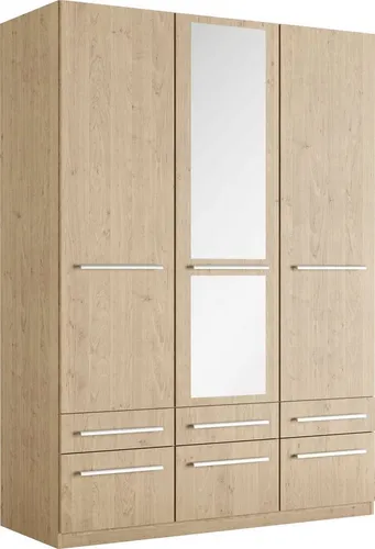 Kleiderschrank PRIESS "Barcelona" 140cm - Kleiderschrank mit viel Stauraum, geräumigen Schubkästen und Spiegel, ideal für Ordnung im Schlafzimmer, MADE IN GERMANY