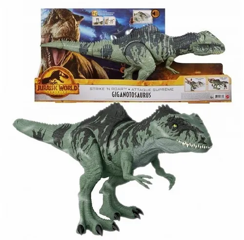 Mattel Jurassic World Dominion Strike 'N Roar Giganotosaurus - Action-Figur für Kinder ab 3 Jahren, mit beeindruckenden Soundeffekten und beweglichen Teilen, ideal für Dino-Fans und aufregende Abenteuer im Jurassic Park Universum.