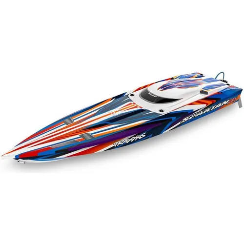 Traxxas Spartan SR 36-Zoll Rennboot mit Brushless Motor - RC-Modelle, beeindruckende Geschwindigkeit und Selbstaufrichtfunktion für spannende Rennabenteuer, geeignet für Jugendliche ab 14 Jahren.