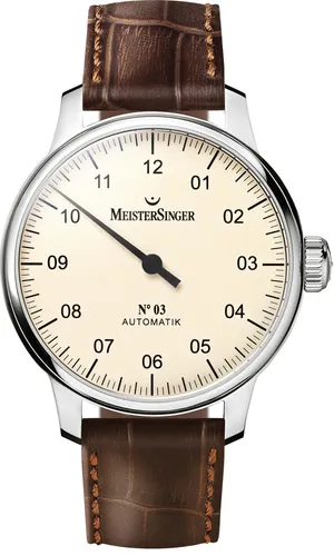 Meistersinger N°03 Automatik - Elegante Herrenuhr - Armbanduhren mit zeitlosem Design und automatischem Swiss ETA Uhrwerk, ideal für stilbewusste Herren.