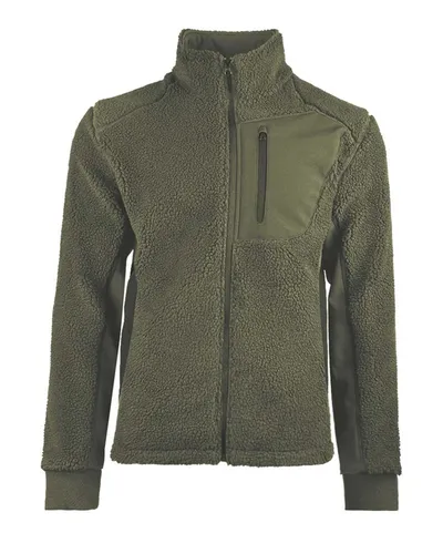 Bearforce Kälteschutzjacke Teddy-Fleece oliv – Outdoor Military Jacke 3XL - Robuste Kälteschutzjacke aus Teddy-Fleece für Outdoor-Aktivitäten, bietet hervorragenden Komfort und Wärme bei kaltem Wetter.
