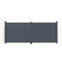 Casanoov Flügeltor Eiger 350x140cm mit Drehtorantrieb Ranger B150 - Praktisches Set für Ihr Grundstück: Doppelflügeltor aus grauem Aluminium mit Motorantrieb für einfache Bedienung. Ideal für den Außenbereich, bietet langlebige Qualität und Sicherheit.