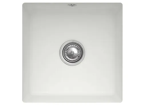 Villeroy & Boch Subway 50 SU Steam Keramikspüle - Hochwertige ceramicplus-Spüle in Steam (matt) für Unterschränke ab 50 cm, mit handbetätigter Unterbaubeckenfunktion und kompakten Maßen von 44,0 x 44,0 cm.