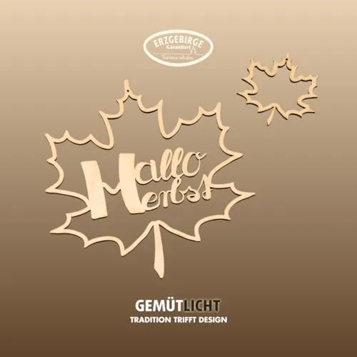 WEIGLA - Dekohänger aus Holz original Erzgebirge I 2-teilig Motiv Herbst I Fensterbild I Wanddeko I Herbstdekoration I schöne Geschenkidee I Deko innen