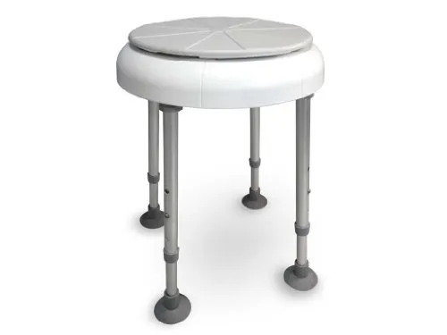 Drive Medical Delphi Turn Duschhocker mit Drehscheibe - Behinderten-Bedarf: Der drehbare Duschhocker erleichtert die Körperpflege mit 360-Grad-Drehfunktion und ist bis 140 kg belastbar, ideal für Senioren und Personen mit Mobilitätseinschränkungen.