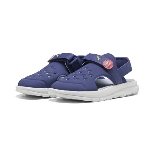 PUMA Kinder Evolve Poised2Race Sandalen 31 Blue Crystal Cool Weather Lemon Sherbert Peach Frost Yellow