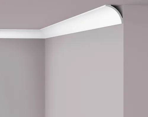 NOËL & MARQUET NMC B8 Eckleiste 2 m – Weiße Zierleiste aus Polystyrol - Elegante Eckleiste für den Innenbereich, einfach zu kleben und ideal zur Verschönerung von Decken. Mit einer Höhe von 8,2 cm bringt sie stilvollen Akzent in Ihr Zuhause.