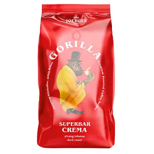 Gorilla Super Bar Crema - Ganze Kaffeebohnen, 1 KG - Kaffee – Aromatische, mild geröstete Kaffeebohnen für vollmundigen Genuss. Ideal für Kaffeevollautomaten und Espressomaschinen, mit feiner Crema und wenig Säure.