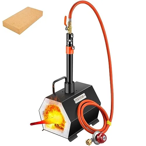 VEVOR Gas Schmiedeofen Sechseck - 250 x 215 x 190 mm, Hochfester Brenner für vielseitige Metallbearbeitung und einfache Installation