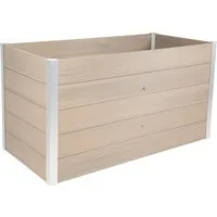 dobar® XXL WPC-Hochbeet - Erhöhtes Beet in Holzoptik - Hochbeete-Kit aus langlebigem WPC, ideal für Chili und Gemüse, 146 x 70 x 75 cm, pflegeleicht und robust mit Aluminiumkanten.