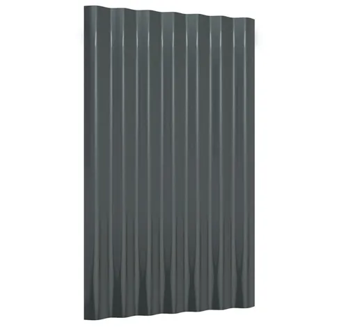 vidaXL Dachpaneele 36 Stk. Pulverbeschichteter Stahl Anthrazit 60x36cm - Terrassenüberdachungen aus witterungsbeständigem pulverbeschichtetem Stahl, ideal für Schuppen und Garagen. Einfache Montage und vielseitig einsetzbar.