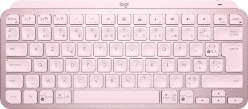 Logitech MX Keys Mini Wireless Illuminated Keyboard - Rose - Tastatur in elegantem Rosé, kabellos und mit beleuchteten Tasten für optimale Sichtbarkeit, ideal für modernes Arbeiten und Home Office.