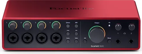Focusrite Scarlett 18i16 4th Gen - Audio-Interface mit umfangreichen I/O, ideal für Produzenten und perfekt zum Anschluss aller Studio-Instrumente und Outboard-Geräte.