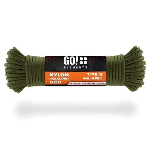 Paracord 550 Typ III | ø 4mm - 11 Kerne - max. 250 kg | 100% Nylonschnur - reißfest & extrem stabil | Nylonseil, Allzweckseil, Reepschnur & Outdoor Seil