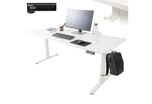 Arebos Schreibtisch Computer-Bürotisch 160 x 80 cm - Ergonomischer elektrisch höhenverstellbarer Schreibtisch mit Memory-Funktion, ideal für Homeoffice und Büro. Stufenlose Höhenanpassung von 72 bis 118 cm für gesundes Arbeiten.
