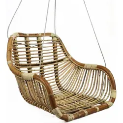 Hängesessel Rattan 66x65x49cm - Hängesessel aus hochwertigem Rattan, inkl. Stahldraht und Karabiner für einfache Montage. Ideal zum Entspannen und Dekorieren von Innen- und Außenbereichen.