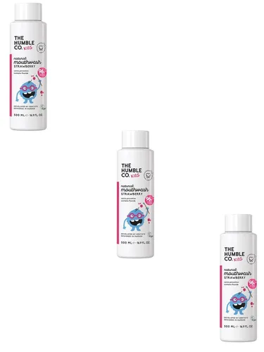 3x Humble Mundspülung Kids Erdbeere 3x 500 ml Kinder Mundspülung ab 6 Jahren