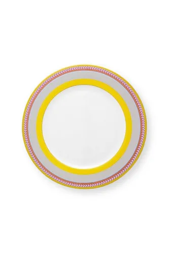 PiP Studio Speiseteller CHIQUE Speisteteller gelb 28cm, Plate Pip Chique Stripes Yellow 28cm