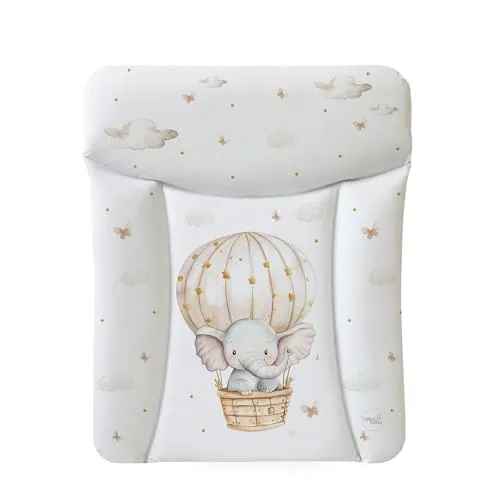CEBA BABY Wickelauflage Elephant in Balloon - Wasserdichte und abwaschbare Wickelauflage in 50 x 70 cm, ideal für Jungen und Mädchen. Mit OEKO-TEX® Standard 100 für geprüfte Qualität.