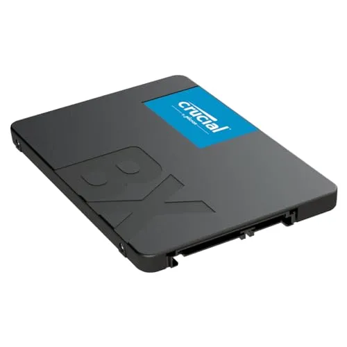Crucial BX500 SATA SSD 2TB - Schnelle 2,5" Interne Festplatte - Festplatte mit bis zu 540 MB/s, ideal für Laptop und Desktop. Profitieren Sie von dynamischer Schreibbeschleunigung für blitzschnelle Ladezeiten und 256 Bit AES-Verschlüsselung zum Schutz Ihrer Daten.