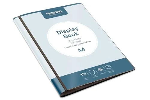 EUROPEL Präsentationsmappe A4 mit 30 Hüllen – Sichtbuch mit Front-Inlay – Dokumentenmappe Anthrazit für Büro, Schule & Konferenzen – Polypropylen, abgerundete Ecken – 114367