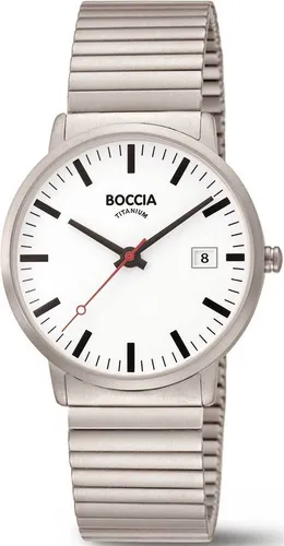 Boccia 3622-04 Herrenuhr Titanium Zugbanduhr 38mm - Moderne Herrenarmbanduhr aus reinem Titan, mattiert und bis 5 ATM wasserdicht. Ideal für jeden Anlass, mit Datumsanzeige und elegantem Design.