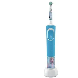 Oral-B Kids Elektrische Zahnbürste Frozen, blau - Entwickelt für Kinder ab 3 Jahren mit sanften Borsten und kleinem Bürstenkopf. Inkl. 4 Stickern zur individuellen Gestaltung. Der wiederaufladbare Akku sorgt für bis zu 8 Tage Nutzung und der Timer unterstützt die optimale Putzzeit.