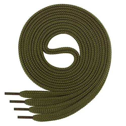 Di Ficchiano 1 Paar SCHNÜRSENKEL olive flach 7mm breit für Sneaker Sportschuhe Lederschuhe - flache Schuhbänder sehr reißfest - Shoe Laces Farbe: olive 60cm