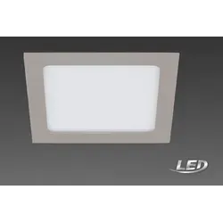 Briloner LED-Einbauleuchte 17x17x2,9cm matt-nickel (7186-012) - Deckenleuchte mit IP44 Schutzklasse, ideal für feuchte Räume. Inkl. 12W LED-Platine mit 1200 Lumen und einer Lebensdauer von 25.000 Stunden.