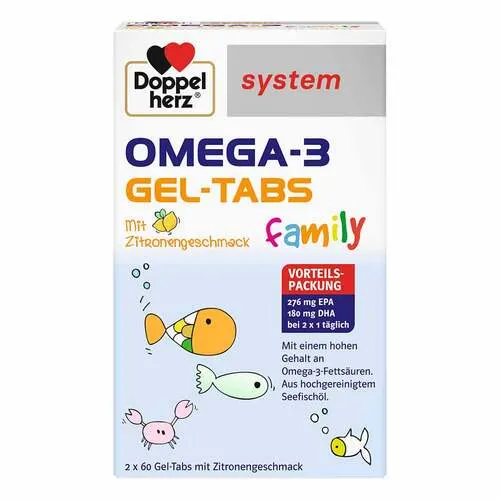 Doppelherz Omega-3 Gel-Tabs family system Kautabletten 180 g