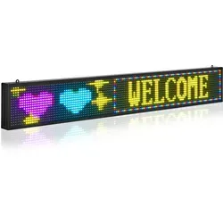 VEVOR Programmierbare LED Zeichen P10 Vollfarbe – Digitale Scrollen Anzeigetafel - Sonstige Wanddekoration mit hoher Helligkeit und umfangreichen Anzeigemodi – ideal für Werbung und Informationen in verschiedenen Umgebungen.