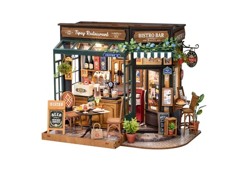 ROLIFE 3D-Puzzle DIY "Tipsy Restaurant" - 297 Puzzleteile - 3D-Puzzle für kreative Köpfe ab 14 Jahren, fördert die Konzentration und bietet ein einzigartiges Bastelerlebnis.