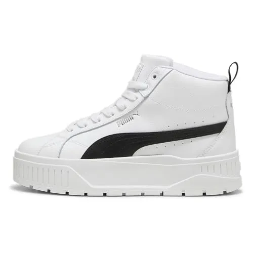 Puma Karmen II Mid Sportschuhe Damen Weiß EU 38 - Stylische Mid-Cut Sportschuhe mit progressiver Plateausohle für optimalen Komfort. Ideal für den Alltag und trendige Ausflüge. Obermaterial aus beschichtetem Leder und Kunstleder für Langlebigkeit.