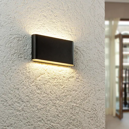 Wandleuchte Slide 12W UP and DOWN - 3000K IP54 schwarz - LED Wandleuchte für den Außenbereich mit Lichtabgabe nach oben und unten, energieeffizient und ideal für stilvolle Akzente im Garten oder an der Fassade.