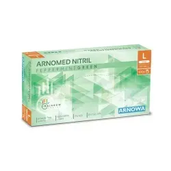 ARNOMED Nitril Peppermint Green Einmalhandschuhe, puderfrei, grün 386-L , 1 Packung = 100 Stück, Größe L