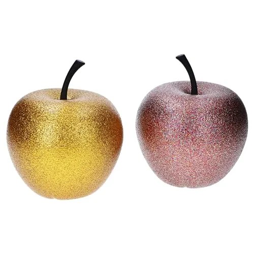 Pottery Pots 2er Set Apfel in Bronze & Gold Größe XS I glitzern & schimmernd I Ø14,5 & Höhe 17 cm I wetterfeste Deko für Haus & Garten I Accessoire aus Fiberglas, Fiberstone I Herbst, Weihnachten