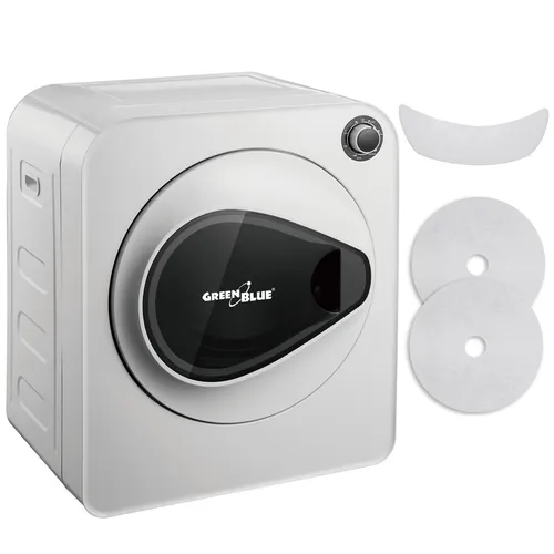 Elektrischer Wäschetrockner 3kg GreenBlue Universal GB405 - Kompakter belüfteter Trockner mit 5 Programmen und Energieeffizienzklasse C, ideal für kleine Haushalte oder Wohnungen.