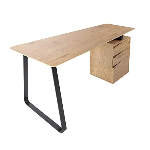 riess-ambiente Schreibtisch STUDIO 160cm - Asymmetrisches Design für Dein Home Office - Schreibtische mit integriertem Container und drei Schubladen, ideal für mehr Stauraum und eine stilvolle Arbeitsumgebung im Industrial Look.