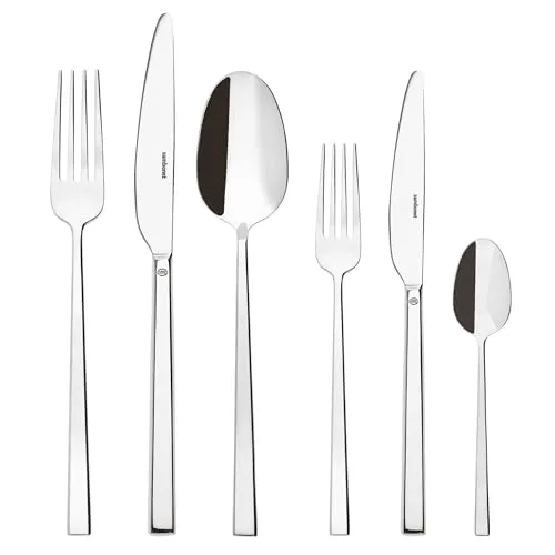 Sambonet 52562-83 Rock Inox Besteckset 36-teilig - Elegantes Besteckset für 6 Personen aus hochwertigem Edelstahl 18/10, spülmaschinenfest und 5 mm dick für extra Langlebigkeit.
