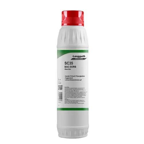 Langguth SC35 Schnellbinder Bac-Sorb 600 g Streumittel bindet Flüssigkeiten, anwendbar auf Teppich und Hartboden 11227